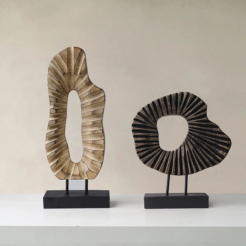 Popular Customizable New Chinese Style Antique Style Radiating Resin Wood Sculptures Homestays Model Rooms Home Decor