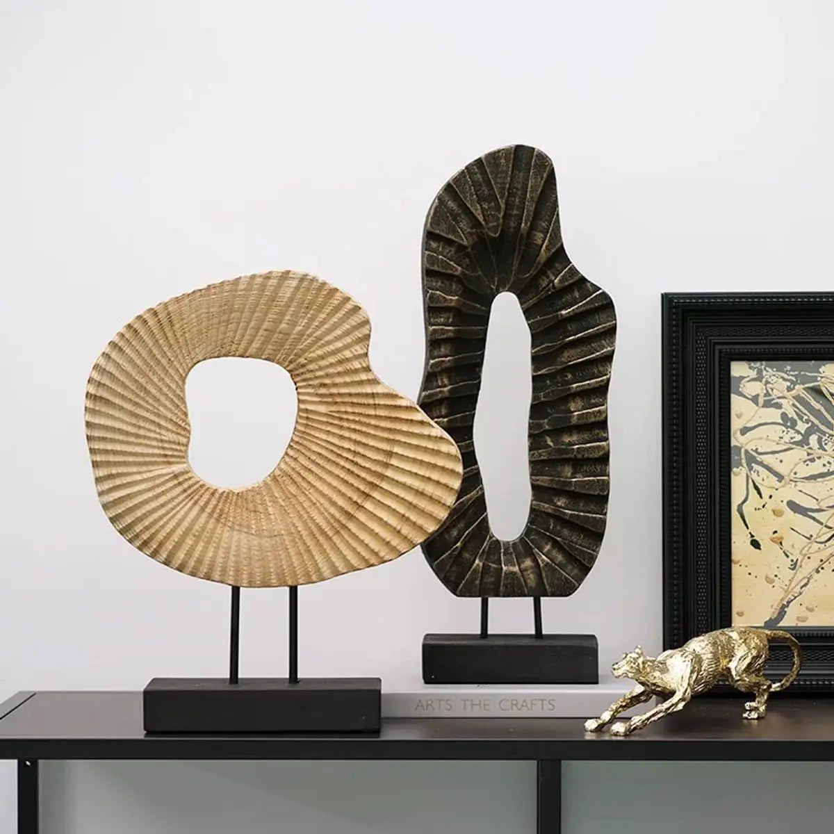 Popular Customizable New Chinese Style Antique Style Radiating Resin Wood Sculptures Homestays Model Rooms Home Decor